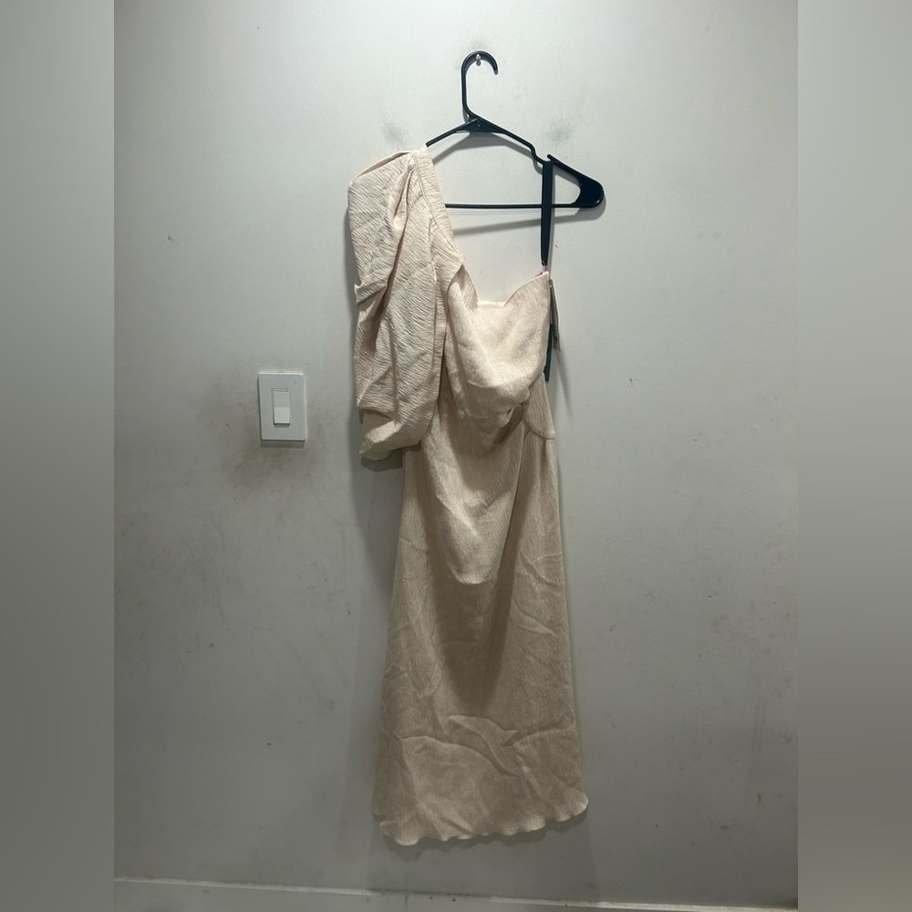 Johanna Ortiz One-Shoulder Cream Midi Dress - Picture 4 of 6